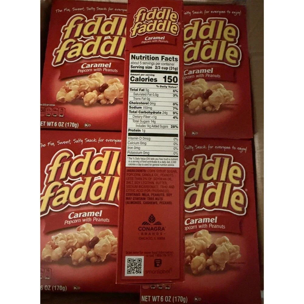 Fiddle Faddle Caramel Popcorn & Peanuts 6oz (LOT of 3) Exp March 2027